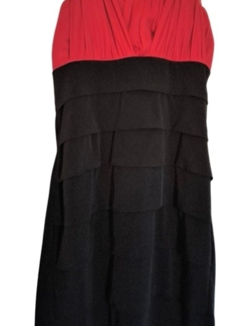 Sweet Storm Red and Black Strapless Layered Mini Dress